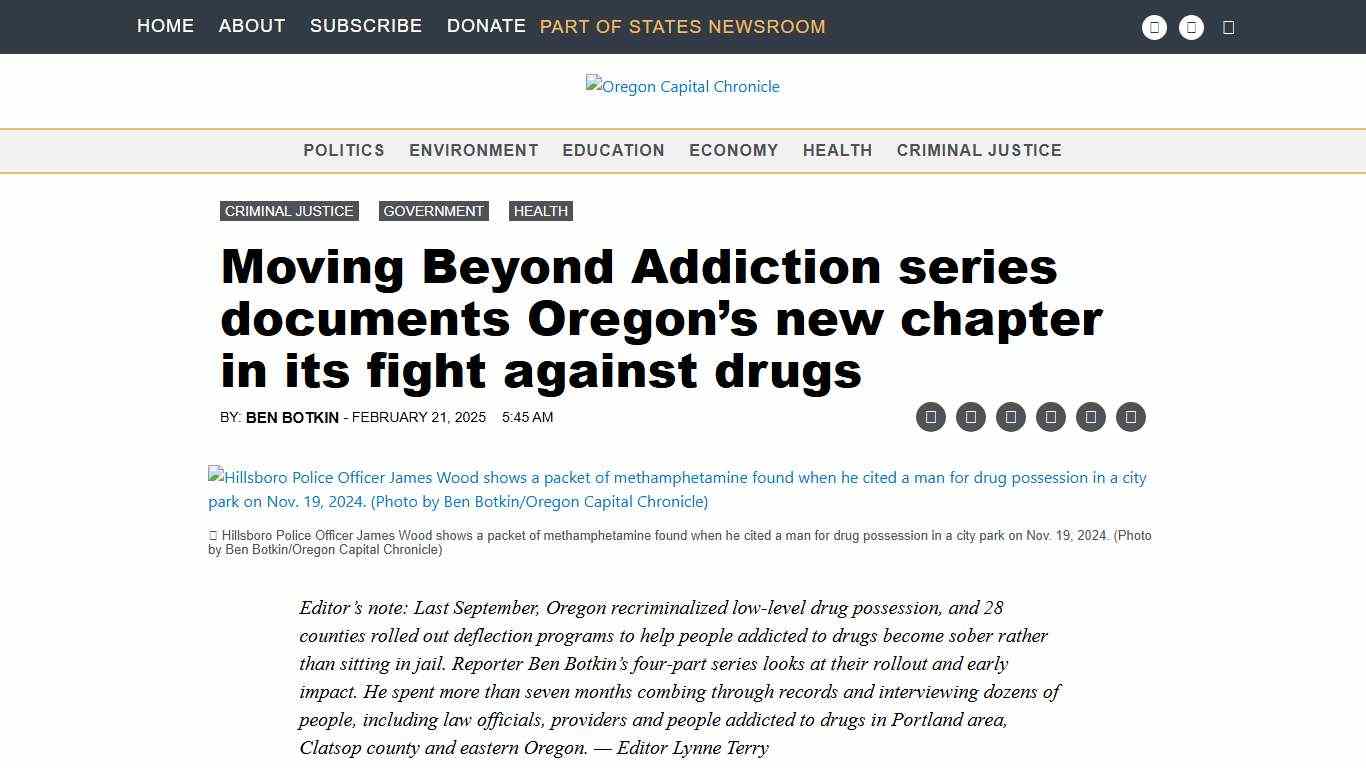 Moving Beyond Addiction series documents Oregon’s new chapter in its fight against drugs • Oregon Capital Chronicle